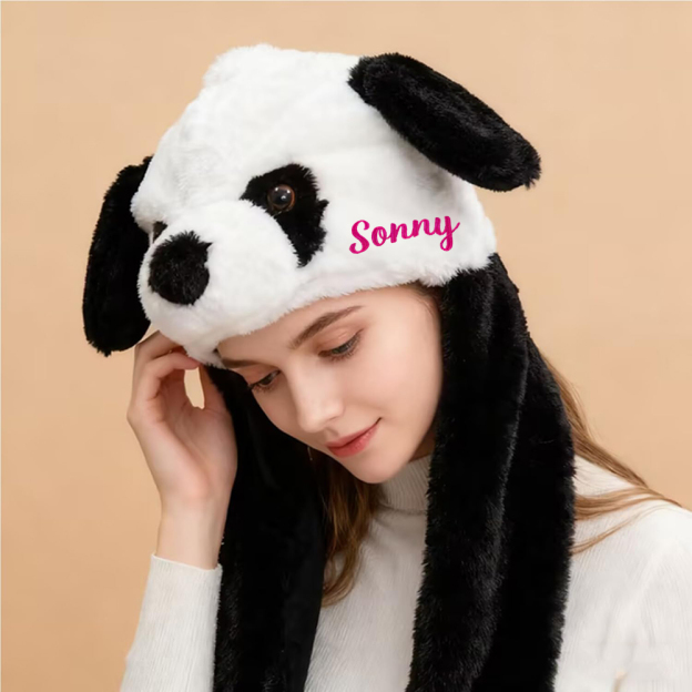 Personalized Embroidery Funny Ears Moving Plush Hat | HSKid79