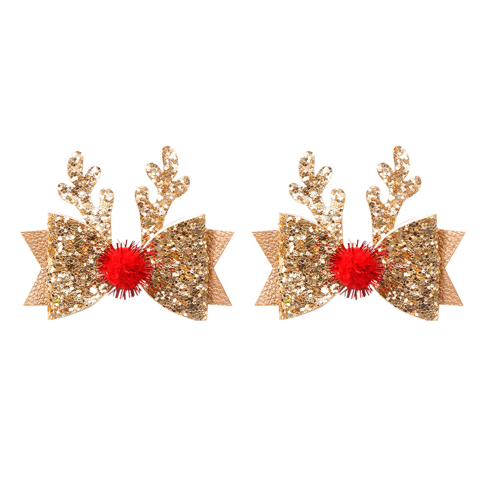 Personalized Christmas Glitter Reindeer Hairpin | MCGift223
