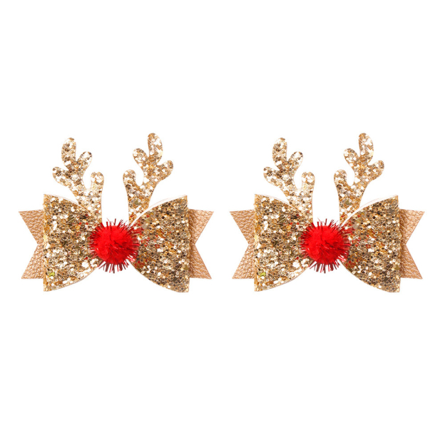 Personalized Christmas Glitter Reindeer Hairpin | MCGift223