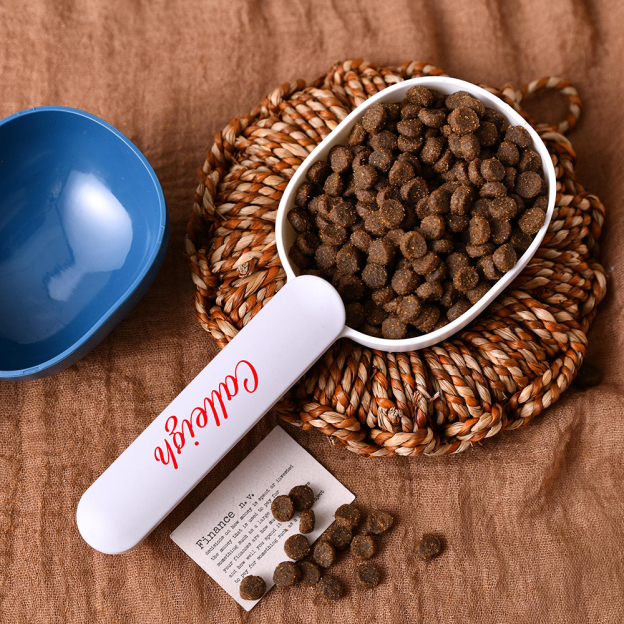 Personalized Pet Multifunction Measuring Food Scoop with Bag Clip | BKPet260
