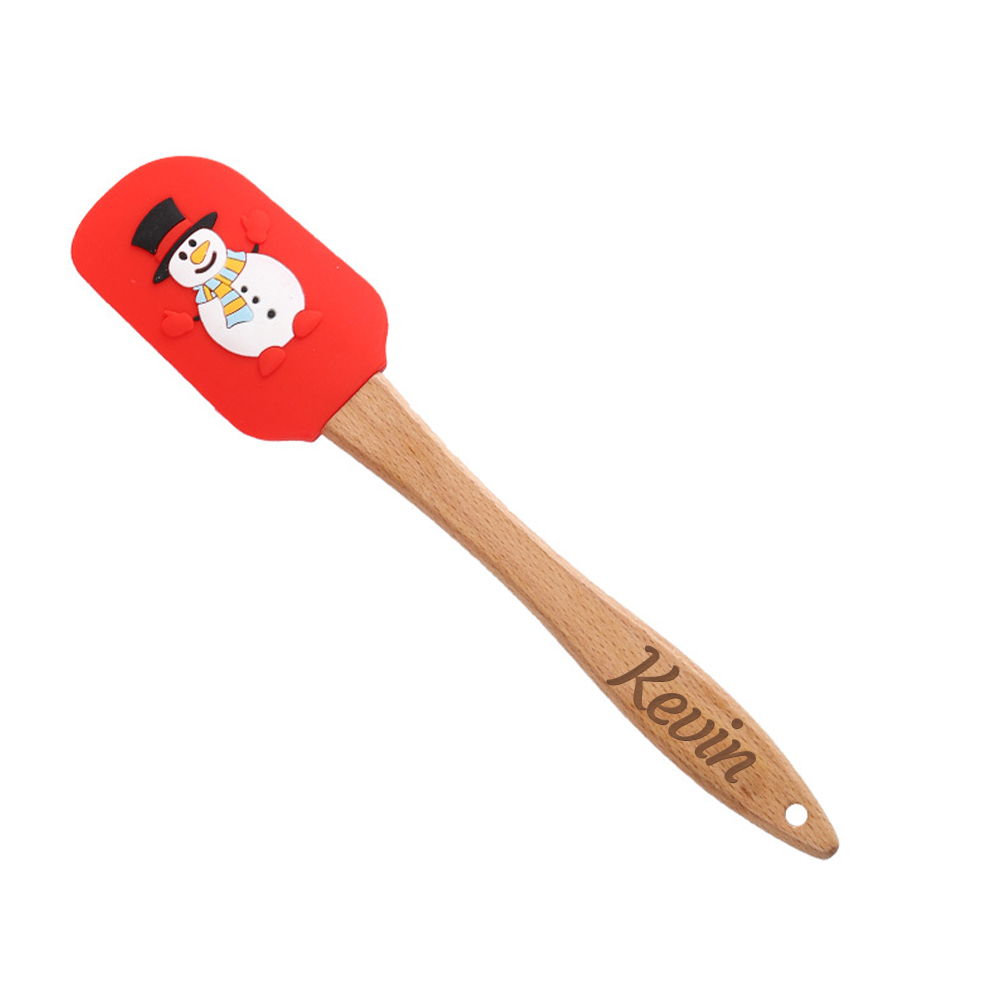 Personalized Christmas Wood Handle Silicone Kitchen Tool | MCGift230