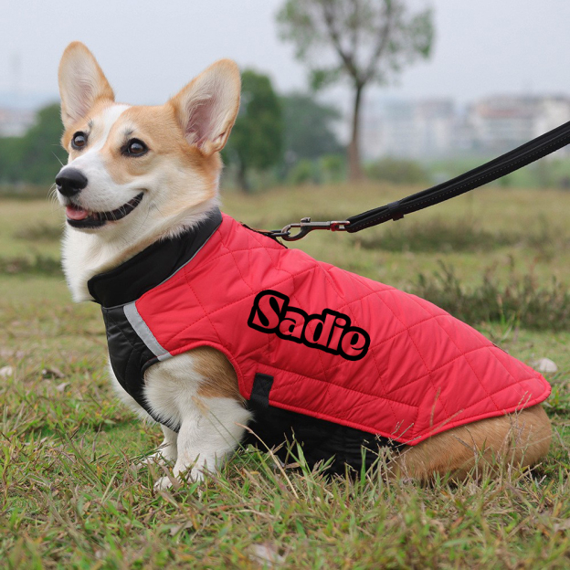 Personalized Pet Winter Warm Reflective Safety Puffer Vest | BKPet274