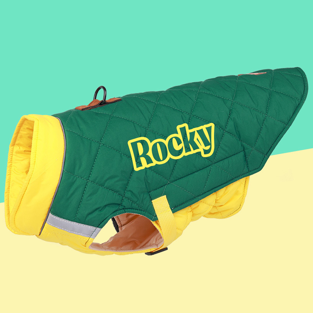 Personalized Pet Winter Warm Reflective Safety Puffer Vest | BKPet274