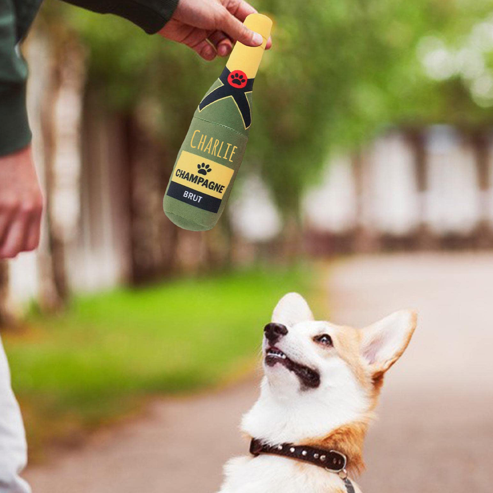 Personalized Pet Durable Wine Bottles Squeaky Toy | BKPet291