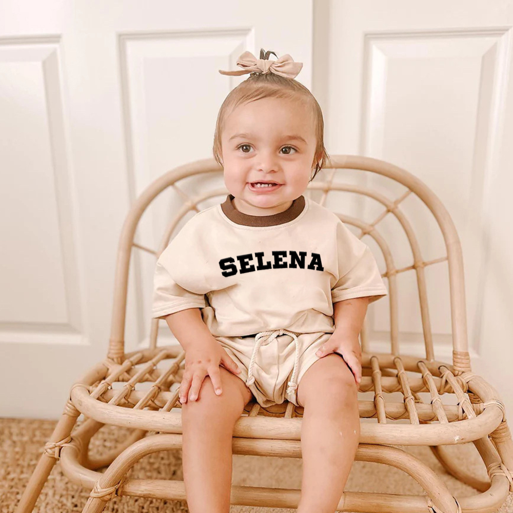 Personalized Embroidery Baby Cotton Cozy Soft Colourful Outfit Set | CWBaby380