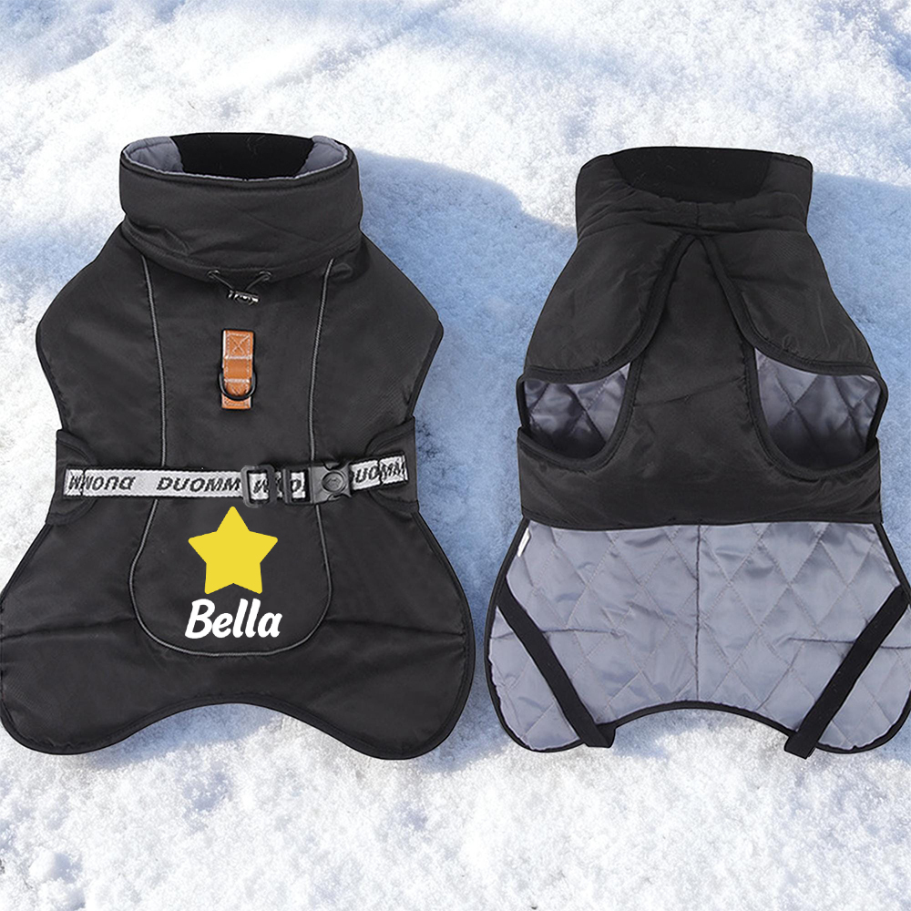 Personalized Pet Winter Warm Reflective Safety Puffer Vest | BKPet302