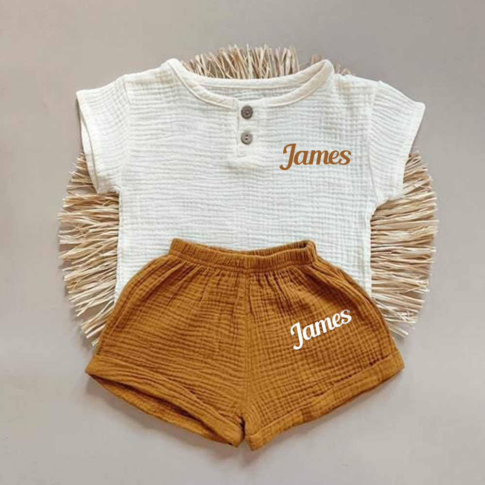 Personalized Baby Cotton Cozy Soft Outfit Set | CWBaby386