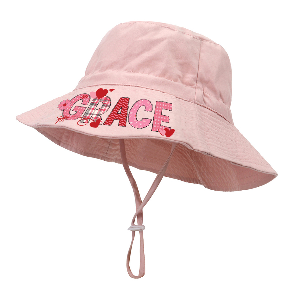 Personalized Valentine's Summer Sun Protection Bucket Hat | ValGift01