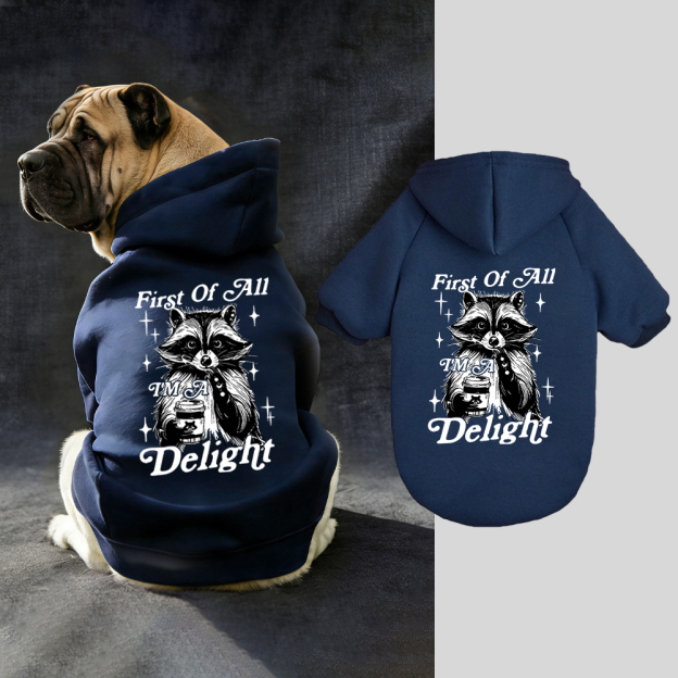 FIRST OF ALL I'M A DELIGHT Puppy Hoodie | BKPet321