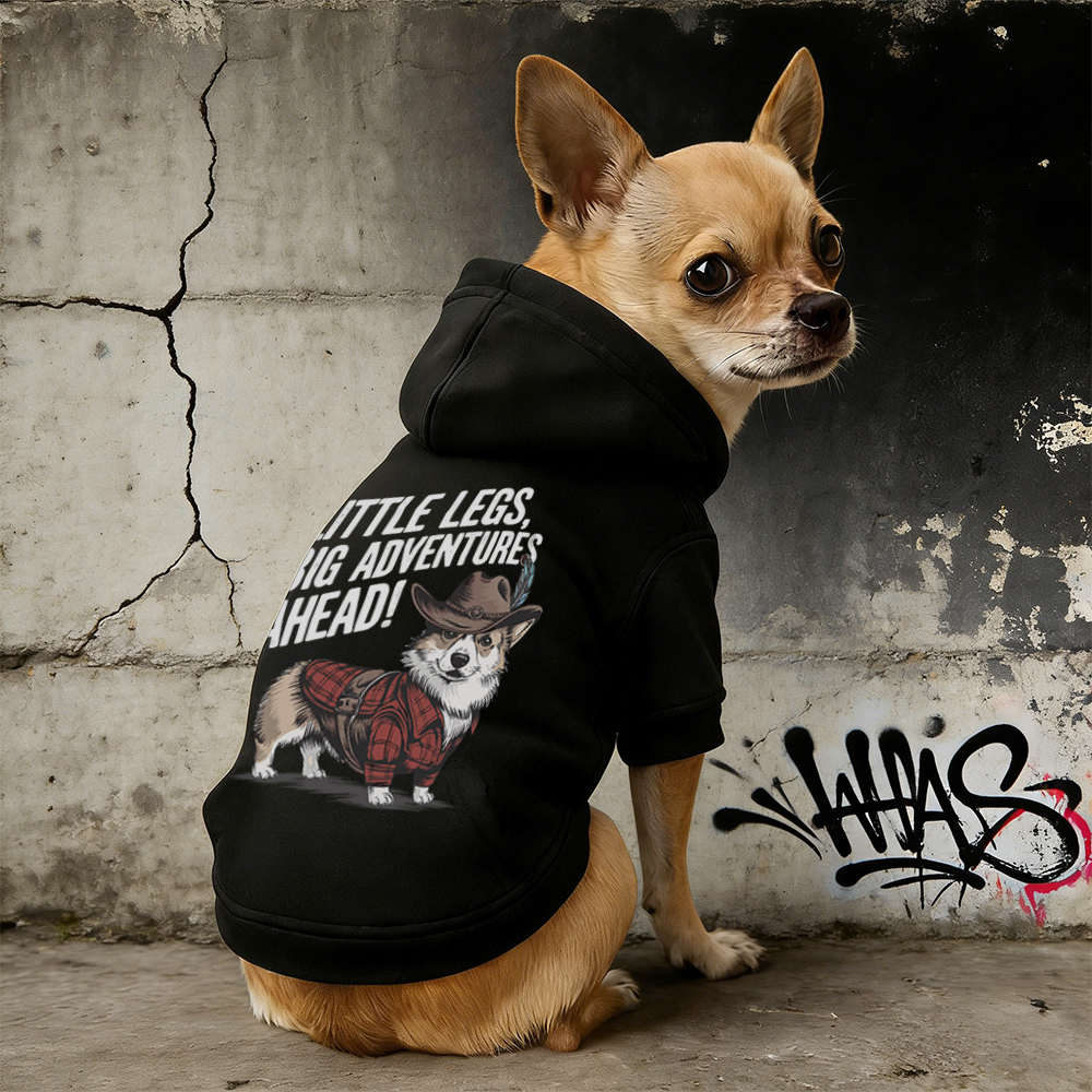 LITTLE LEGS BIG ADVENTURES AHEAD Puppy Hoodie | BKPet341