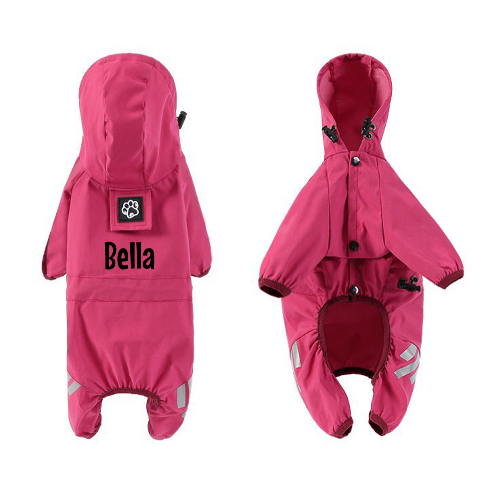 Personalized Pet Waterproop Raincoat with Hood | BKPet346