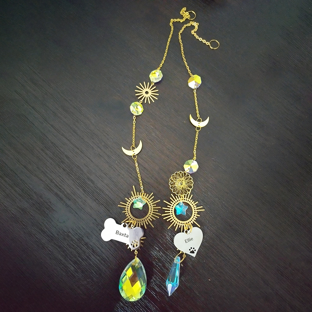 Personalized Pet Memorial Suncatcher Hanging Rainbow Bridge | BKPet363