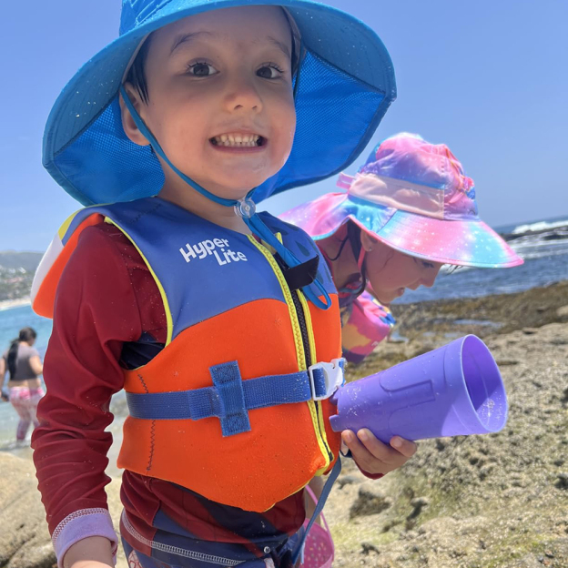 Personalized Kid 2-in-1 Neck Shield Summer Beach Bucket Hat | CWBeach212