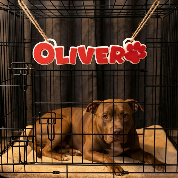 Personalized 3D Printed Dog Name Crate Sign | BKPet372