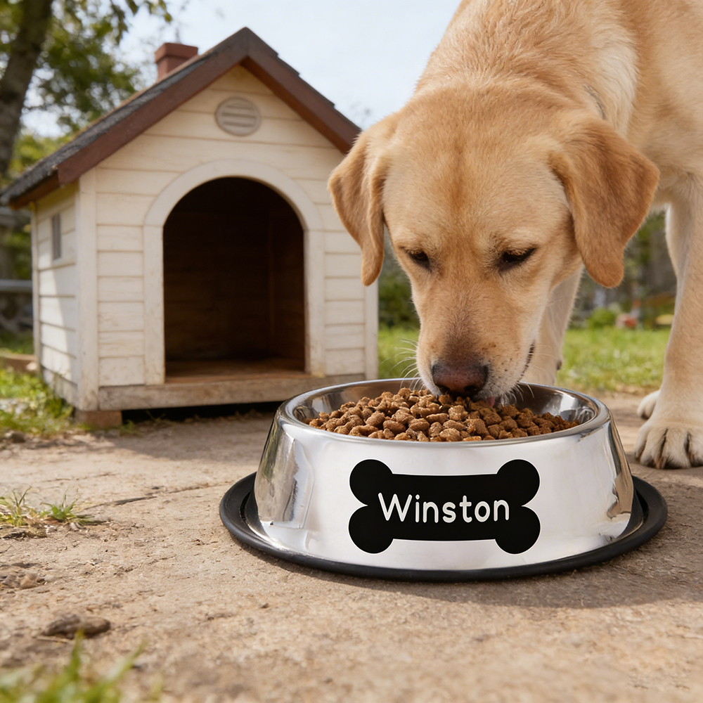 Personalized Pet Icon Stainless Steel Anti-slip Food Bowl | BKPet36701