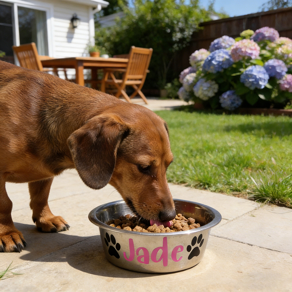 Personalized Pet Stainless Steel Anti-slip Food Bowl | BKPet382