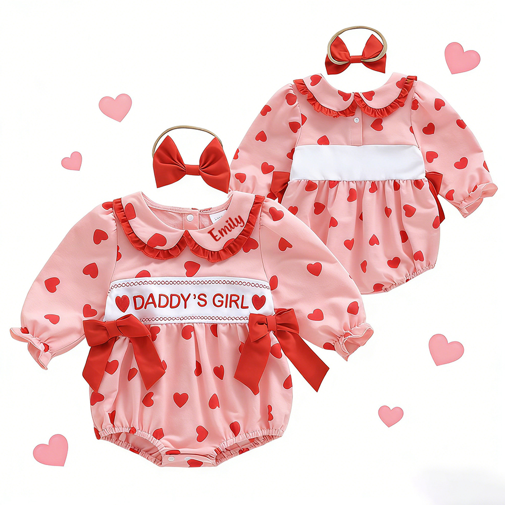 Personalized Baby Girl Valentine's Day Lovely Outfit | ValGift13