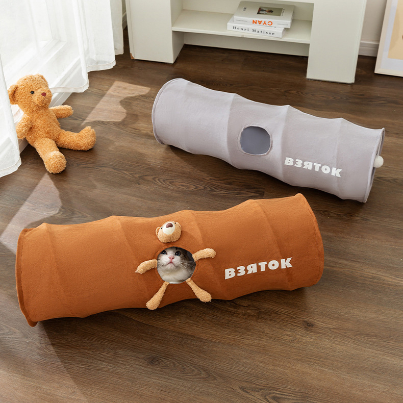 Collapsible Cat Tunnel Interactive Foldable with Peek Holes & Hanging Balls | BKPet385