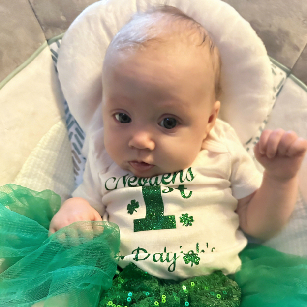Personalized Baby Girl First St. Patrick's Day Outfit Set | CWBaby402
