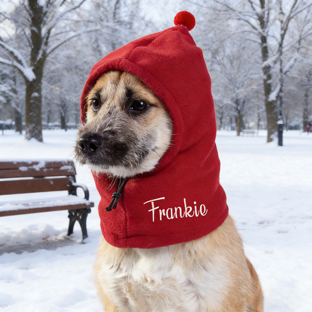 Personalized Embroidered Pet Winter Warm Cozy Fleece Hat | BKPet388