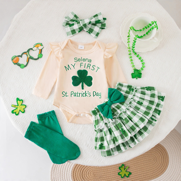 Personalized Baby Girl First St. Patrick's Day Outfit Set | CWBaby416