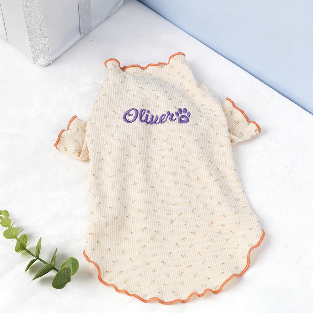 Personalized Embroidery Pet Cozy Cotton Sleepwear Pajamas | BKPet399