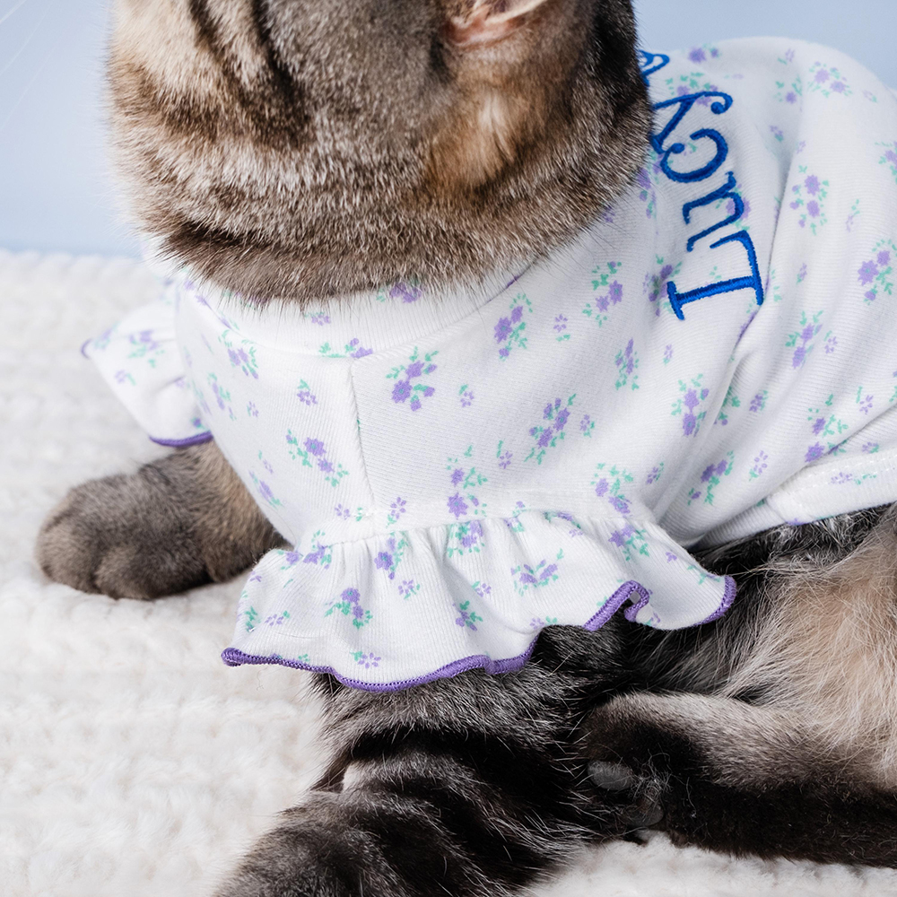 Personalized Embroidery Pet Cozy Cotton Sleepwear Pajamas | BKPet400