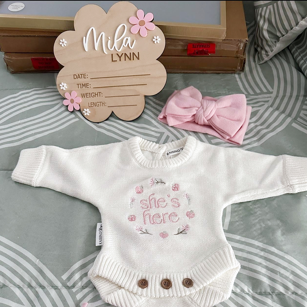 Personalized Wooden Baby Birth Announcement Plaques | CWBaby417