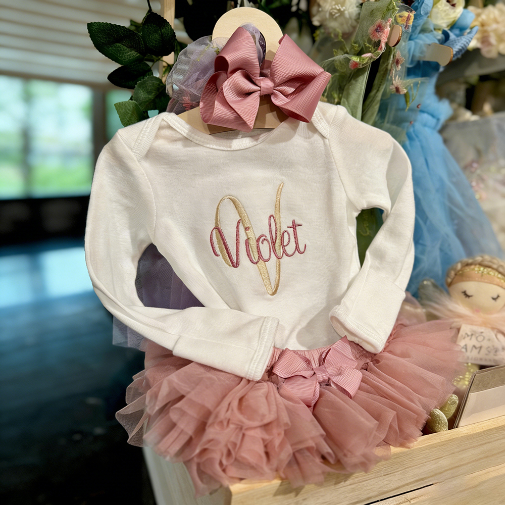 Personalized Embroidered Baby Girl Coming Home Outfit | CWBaby429