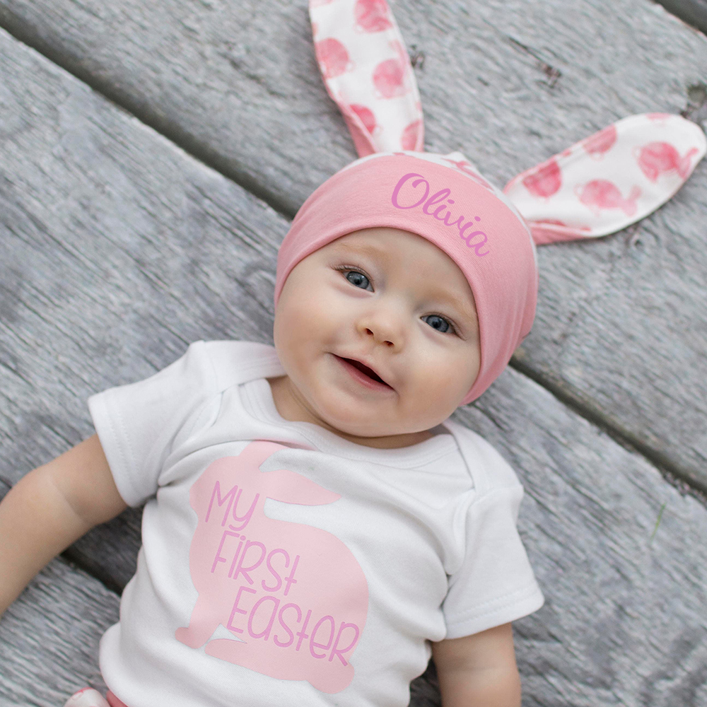 Personalized Baby Girl My First Easter Bunny Outfit | CWBaby439