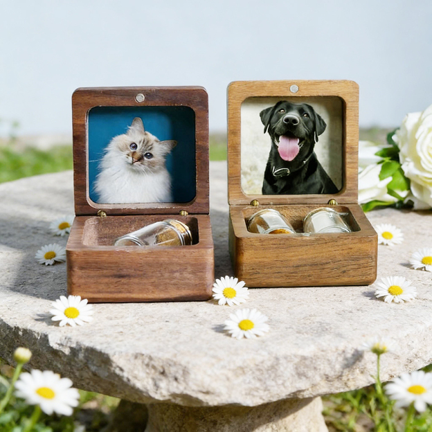 Personalized Wooden Pet Memorial Fur Keepsake Box | BKPet421