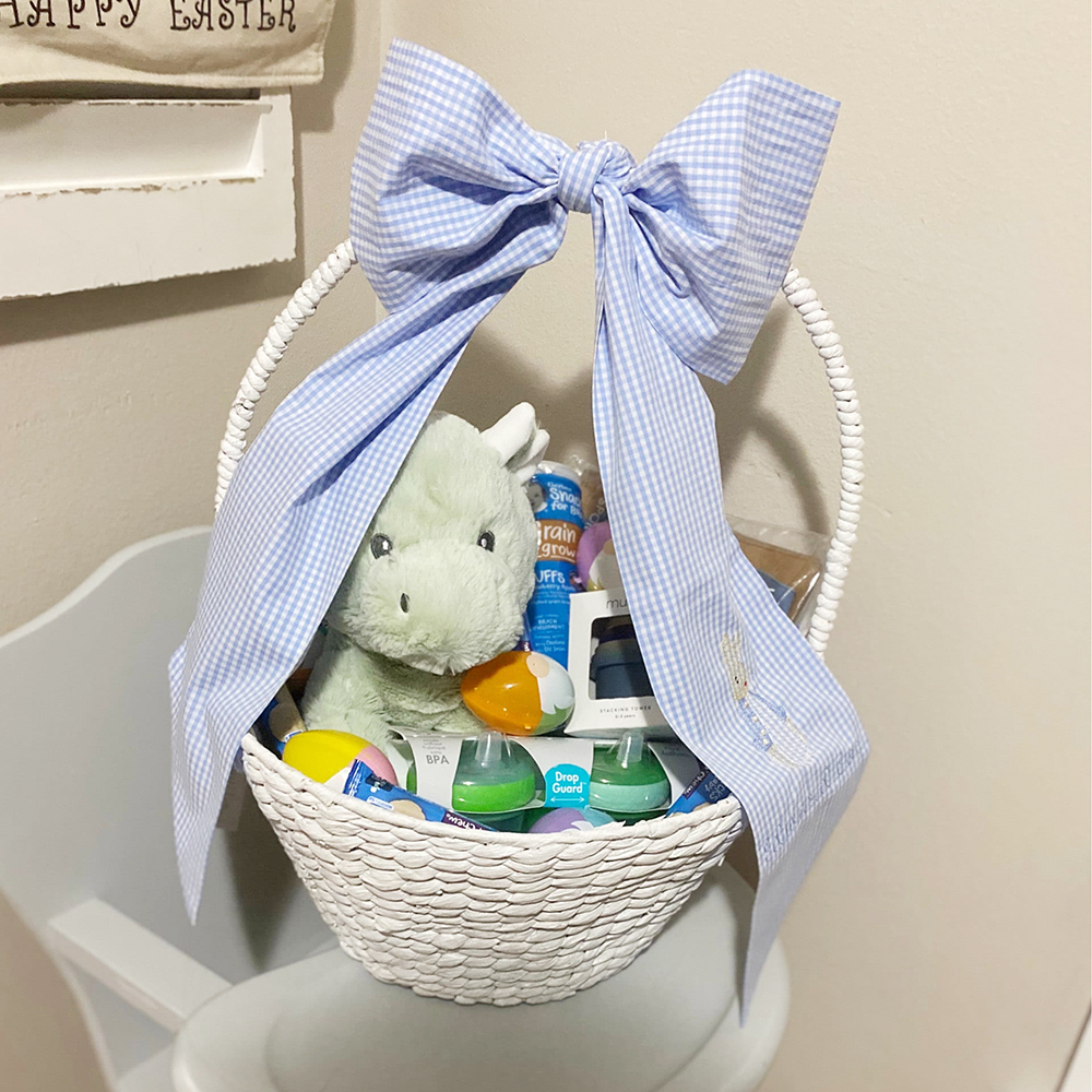 Personalized Embroidery Cotton Easter Basket Sash | CWEaster93