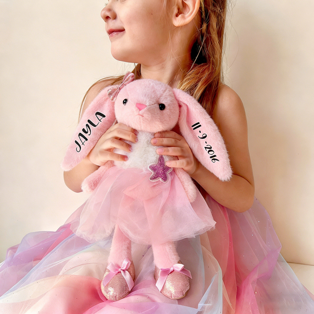 Personalized Kid Ballerina Bunny Plush Doll | CWToy178