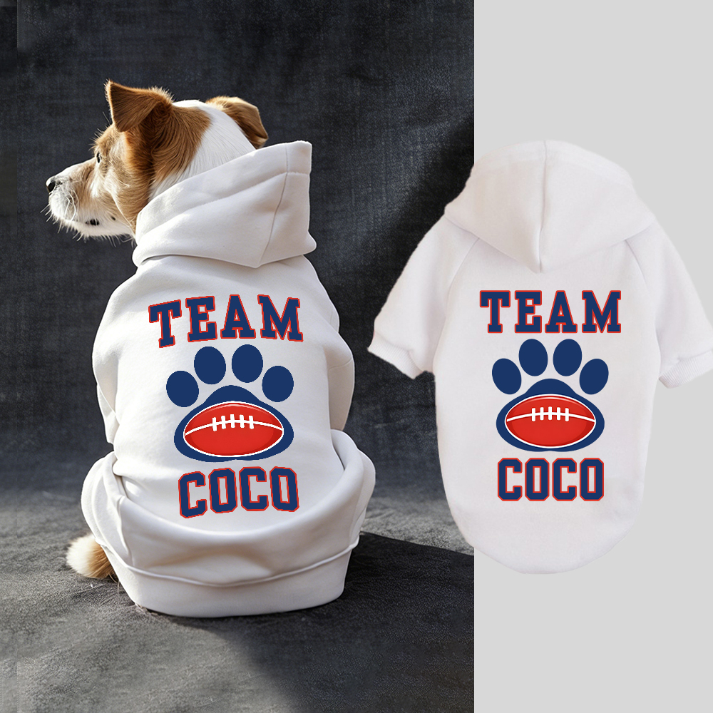 Personalized Football Team Pet Paw Soft Hoodie | BKPet427
