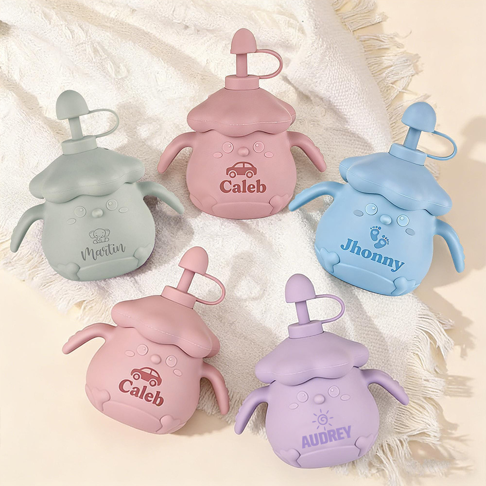 Personalised Baby Food Grade Sippy Silicone Cup | CWBaby450
