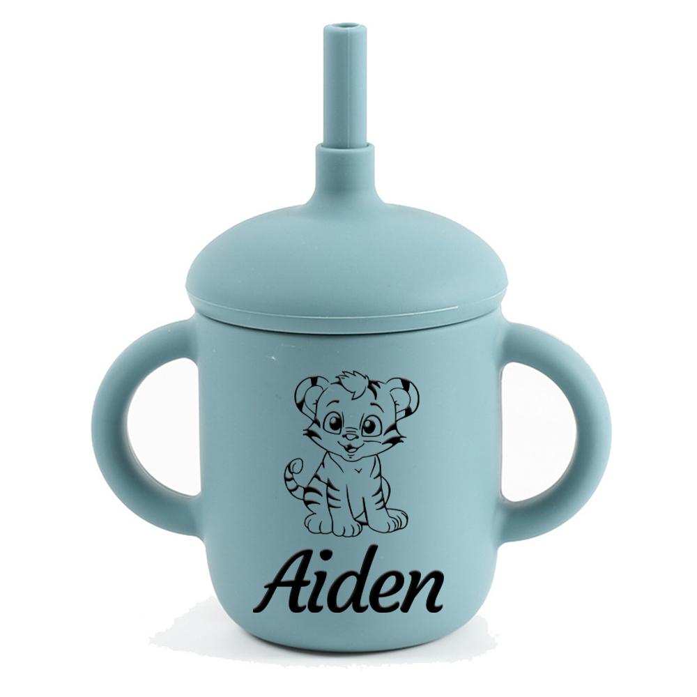 Personalised Baby Food Grade Sippy Silicone Cup | CWBaby443