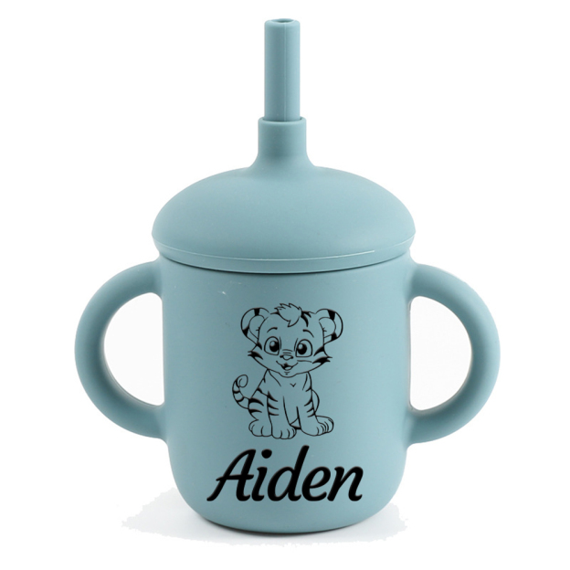 Personalised Baby Food Grade Sippy Silicone Cup | CWBaby443