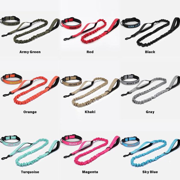 Personalized Embroidered Dog Collar & Leash Set | BKPet434