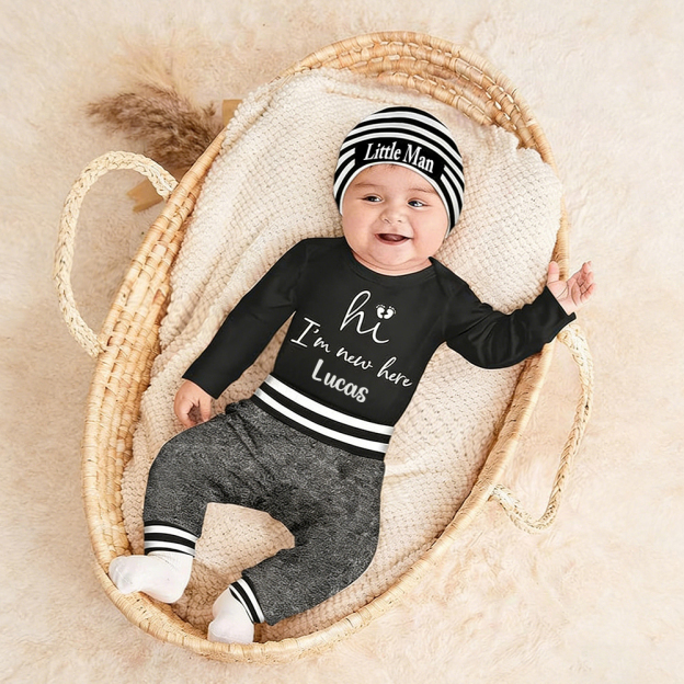 Personalized Little Man Coming Home Outfits Set | CWBaby451