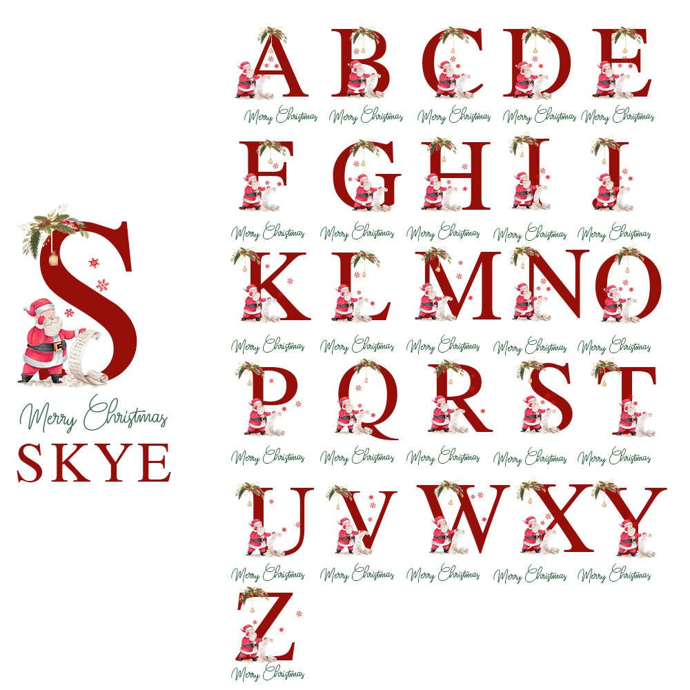 Personalized Name & Initial Christmas Gift Sack | MCGift10