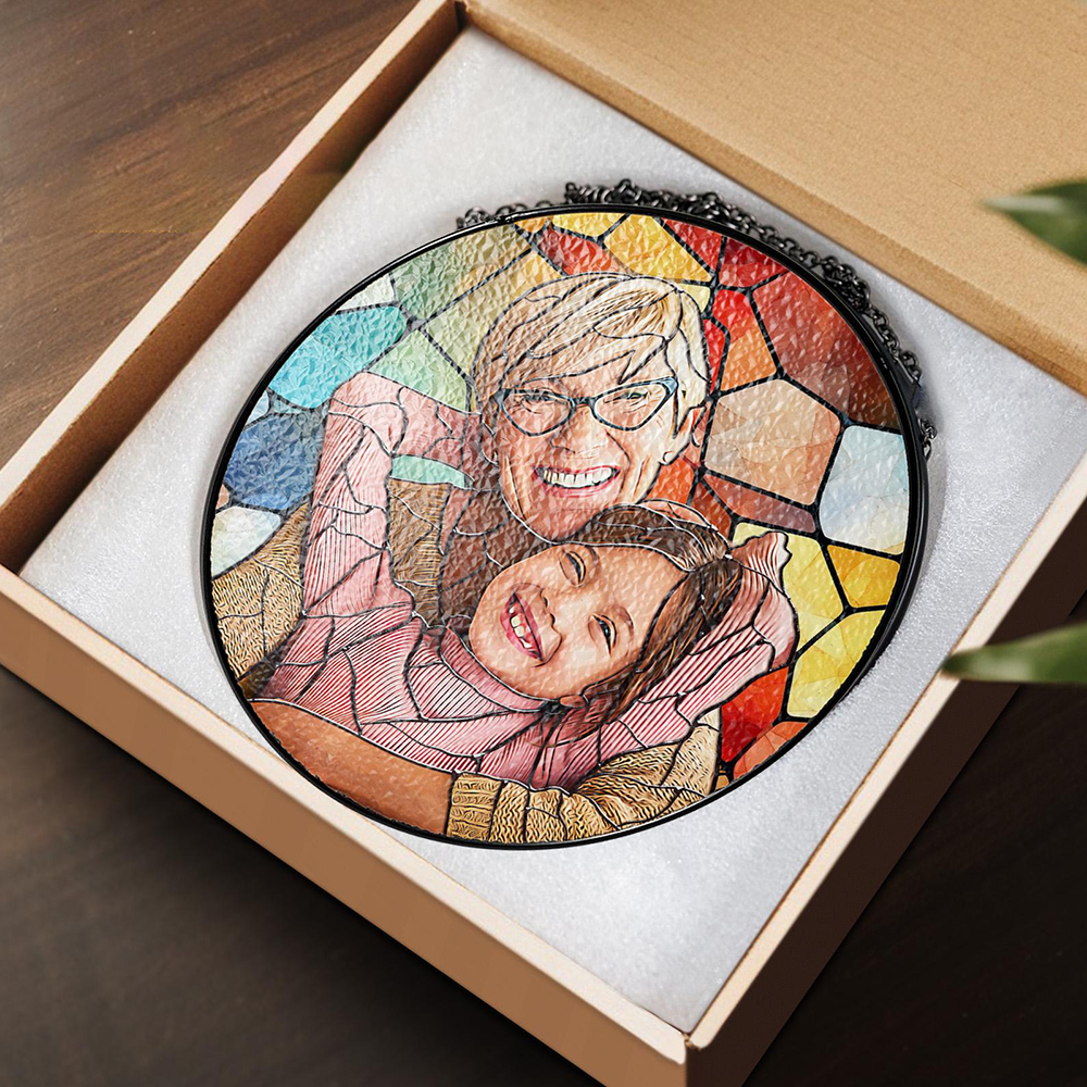 Personalized Mother's DayMemorial Portrait Stained Suncatcher | CWGift42