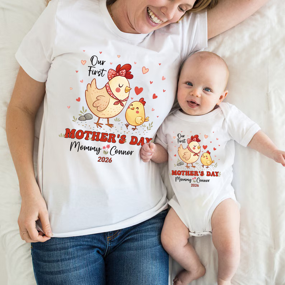 Personalized First Mother's Day Mommy and Baby Outfit | CWFamily128