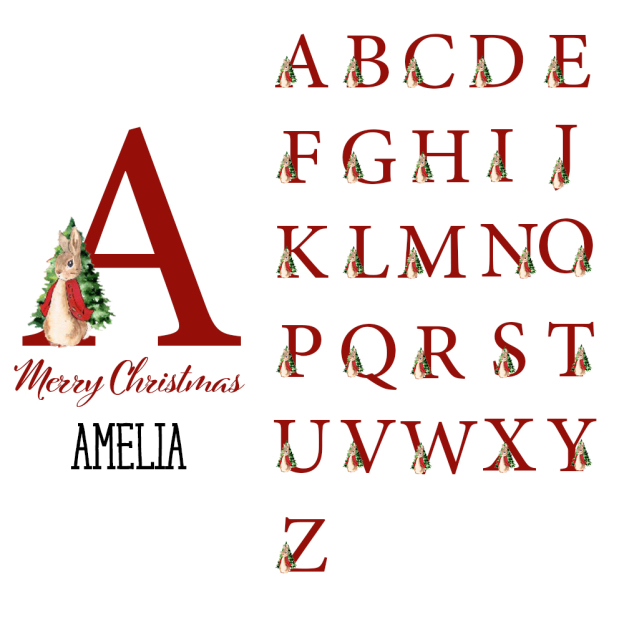 Personalized Name & Initial Christmas Gift Sack | MCGift10