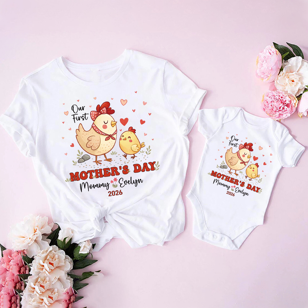 Personalized First Mother's Day Mommy and Baby Outfit | CWFamily128