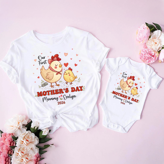 Personalized First Mother's Day Mommy and Baby Outfit | CWFamily128