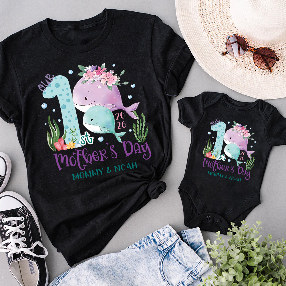 Personalized First Mother's Day Mommy and Baby Outfit | CWFamily129