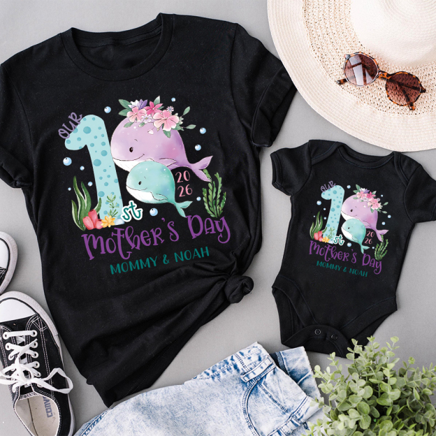 Personalized First Mother's Day Mommy and Baby Outfit | CWFamily129