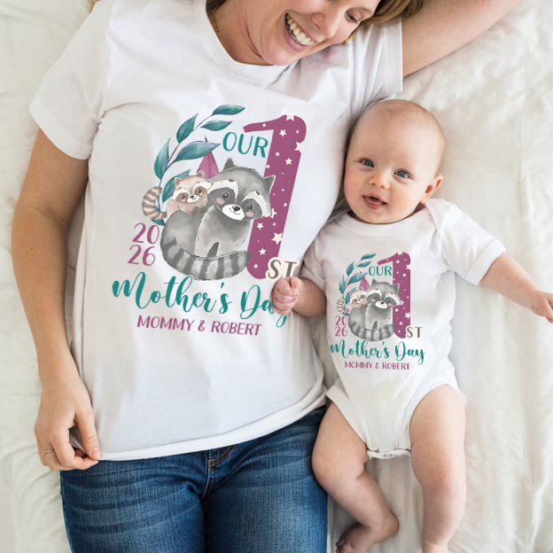 Personalized First Mother's Day Mommy and Baby Outfit | CWFamily131