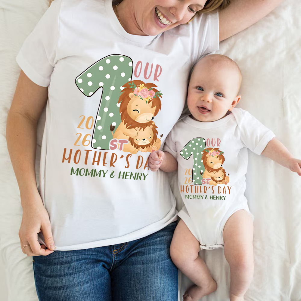 Personalized First Mother's Day Mommy and Baby Outfit | CWFamily132
