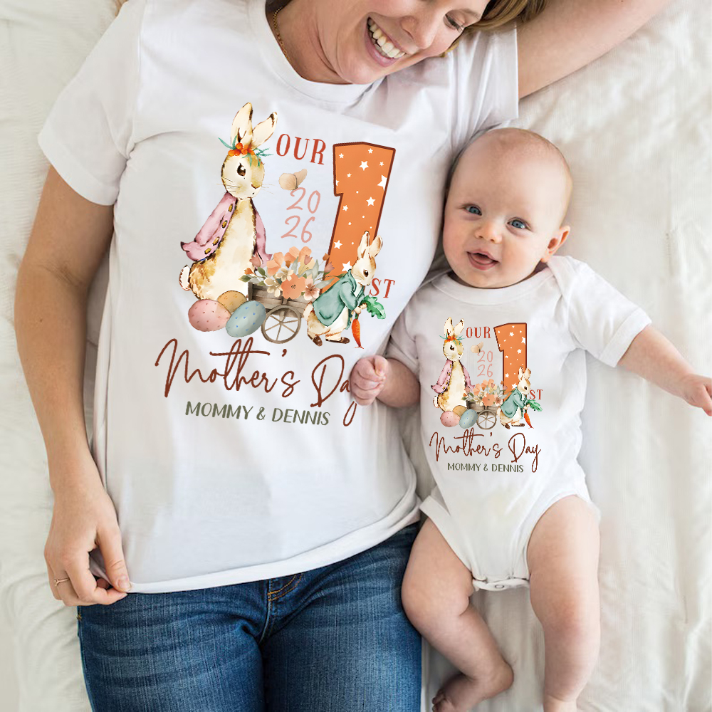 Personalized First Mother's Day Mommy and Baby Outfit | CWFamily133